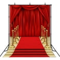 thumbnail image 1 of Red Carpet Curtain Backdrop for Photography Hollywood Theme Party Background Vinyl Red Gold Stage Backdrops, 1 of 5