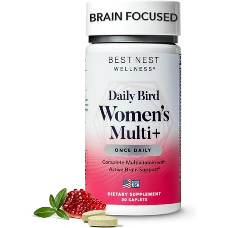 Best Nest Wellness Women's Multivitamin with Iron, Probiotics, Methylated Multivitamins, Whole Food Organic Blend, Womens Once Daily Multivitamins, Gluten Free Multi Vitamin, 30 Ct