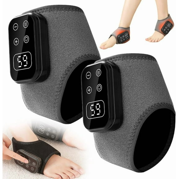 Foot Triple Method Massager, Foot Revive Massager, Triple Technology Foot Massager Ankle, Wireless Portable Foot Massagers for Home/Office/Travel, 3-Speed & 5-Temperature