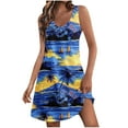 thumbnail image 2 of Rciityk Summer Dresses for Women Beach Boho Sundress Floral Printed Sleeveless Mini Dresses Casual Loose Tank Dress with Pockets, 2 of 7