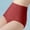 Red, variant on Scyoekwg Women's High Waisted Underwear Solid Color Stretch Panties Slim Fit Breathable Ladies Briefs For Everyday Daily (Black,XXL)