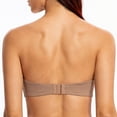 thumbnail image 2 of MELENECA Women's Stay Put Padded Cup with Lift Underwire Push Up Strapless Bras Brown 44B, 2 of 3
