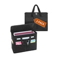 thumbnail image 1 of Qozary 2 Pack File Folder Organizer Box-Hanging File Tote Bag With Lids, Collapsible Portable Filing Organizer Box With Handle, Document Storage Bag, 1 of 7
