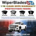 thumbnail image 2 of 2017 GMC Sierra 3500 HD Beam Wiper Blades Wipers w/1yr Warranty (Set of 2) (WiperBladesUSA), 2 of 5
