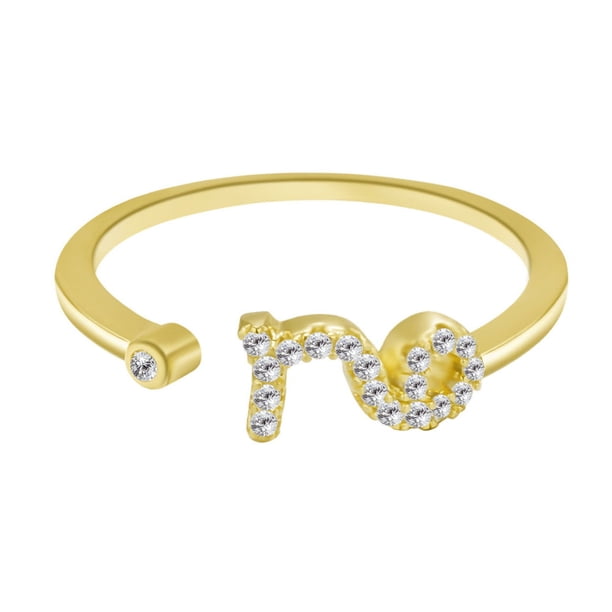 Xihbxyly En venta Anillo de oro rosa electrochapado con doce constelaciones y diamantes para dama