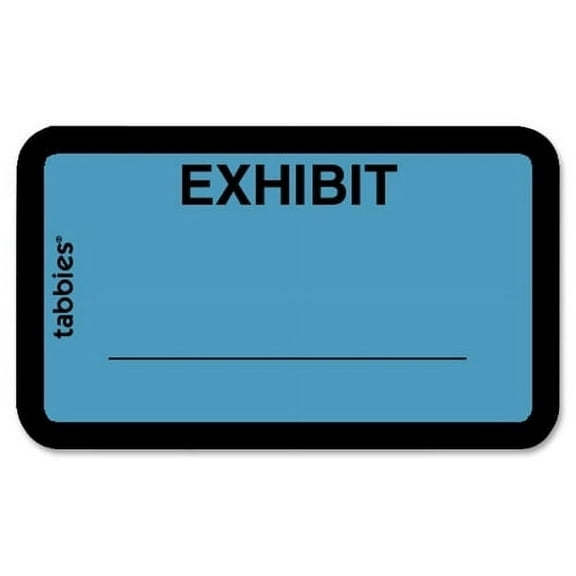 Tabbies Color-coded Legal Exhibit Labels 1.62" x 1" Length - Blue - 252 / Pack