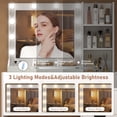 thumbnail image 5 of Makeup Vanity Desk with Mirror and Lights,35.4" White Vanity with Glass Top, 5 Drawers,3 Lighting Modes & Brightness Adjustable  Vanity Table for Bedroom Gifts, 5 of 8