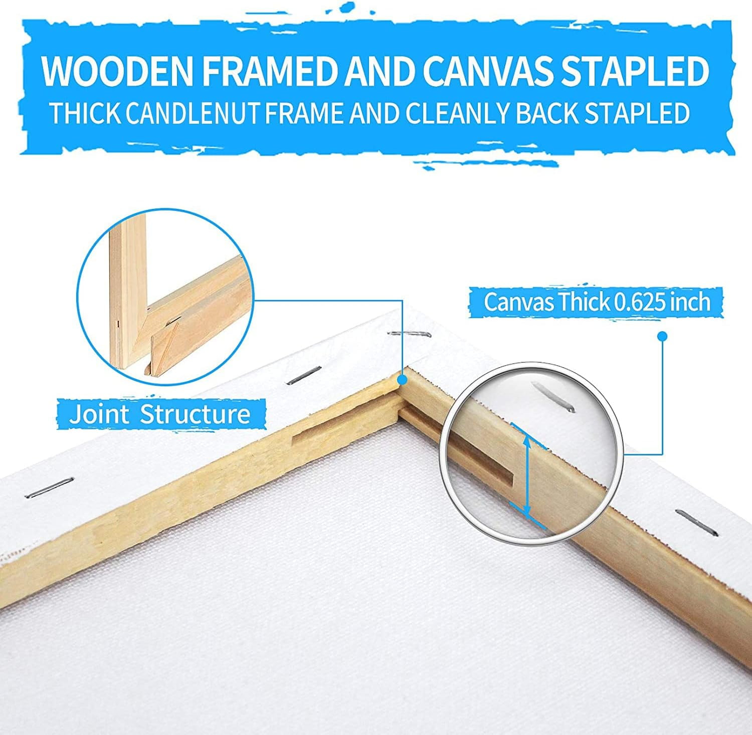 Pre Stretched Canvas 18x24 2 Pack Large Stretched Canvases for Painting Four fold Acrylic Titanium Priming Blank Canvas Boards for Painting