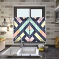 thumbnail image 4 of Yayeee Kitchen Curtains Tier Pair Light Filtering 27"x36" Rod Pocket Short Cafe Window Panel, Green Stripes, 4 of 7