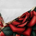 thumbnail image 4 of Ambesonne Leopard Fleece Throw Blanket Red Roses Swirls Wild Cat 70"x90" Vermilion Caramel Beige, 4 of 5