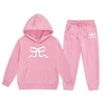 thumbnail image 3 of Hienoo Children's Hoodie Set with Bow Print Big Girls Hoodie and Sweatpants Outfits, 3 of 3