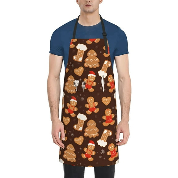 Bingfone Christmas Gingerbread Cookies Apron Gifts For Men, Women Professional Grade Chef Apron for Kitchen,BBQ & Grill
