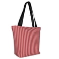 thumbnail image 2 of KLL Tote Bag for Women Stripes Red White Print Shopping Grocery Reusable Bags for Office School Shopping Travel, 2 of 6