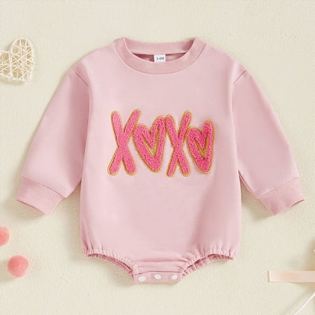 Baby Bodysuit,Organic Cotton Infant Long Sleeve Romper Gender Neutral Baby Clothes 6-12 Months 12-24 Months 2t 3t 4t 5t 6t 7t 8t 9t Children(Pink,3-6 Months)