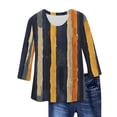 thumbnail image 2 of Super Cadeaux pour Moins DYTTDG T-shirt Grande Taille pour Femmes Manches 3/4 Hauts Imprimés Col Rond Blouse Décontractée Ample Hauts pour Femmes, 2 of 4