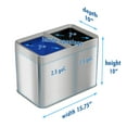 thumbnail image 4 of iTouchless Récipient de Recyclage et Poubelle Double de 5,3 Gallons Acier Inoxydable, 4 of 7