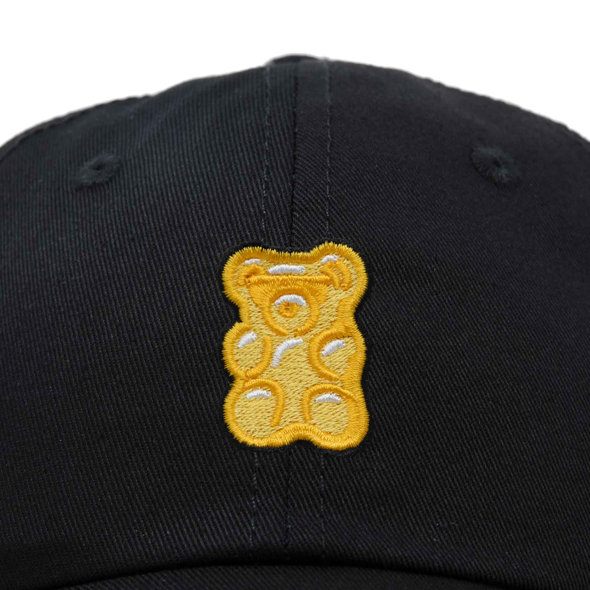 Dalix Yellow Gummy Embroidered Cotton Dad Hat Baseball Cap Adjustable Womens in Black