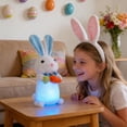 thumbnail image 4 of 12.6" Light Up Plush Easter Decoration LED Rabbit Figurine With Carrot For Spring Home Easter Party Mantel &, 4 of 9