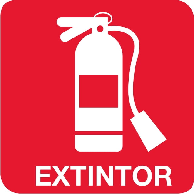 Señalamiento: "Extintor", rojo y blanco. Impreso sobre plástico estireno calibre 40, medidas: 20 x 20 cm, ideal para interiores y exteriores. Letrero, Señal informativa cuadrada.