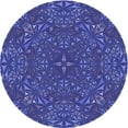 thumbnail image 1 of Ahgly Company Indoor Round Patterned Cobalt Blue Area Rugs, 5' Round, 1 of 6