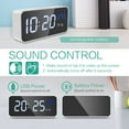 thumbnail image 3 of Digital Alarm Clock, Mirror LED Clock, Desk Clock with Voice Control, 4 Adjustable Brightness, Dual Alarms, Snooze, USB Charging Port, for Bedroom, Bedside, Office, Kids, Elderl, 3 of 8