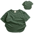 thumbnail image 2 of XUFLVPSEF Baby Boy Clothes Toddler Kids Girls Boys Short Classic Loose Short Soft Short Sleeve Solid T Shirt Tee Tops Clothes Boys Clothes Green 6 Years, 2 of 8