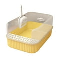 thumbnail image 2 of Cat Litter Tray Cat Bedpan Pet Accessories Easy to Clean Durable Cat Litter Box Yellow, 2 of 8
