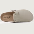 thumbnail image 3 of Crestar Genuine Suede Clogs for Women Men, Cork Footbed Leather Mules Potato Shoes Slip on with Arch Support, Stone, 3 of 7