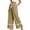 Khaki, variant on Boho Wide Leg Linen pants for Women Fringe Drawstring Scalloped Waist Pants with Lace patchwork Hem Trendy Flowy Beach Pants Navy