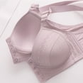 thumbnail image 3 of Gathering Front Buckle Back Comfortable Breathable Lace Large Breasts Show Small Non Non Ring Bra, 3 of 8