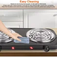 thumbnail image 4 of Hinzonek 2000W Portable Electric Double Burner, Electric Hot Plate Kitchen Cooktop Cooking Stove Frying Pan and Easy to Clean for Home or Dorm, 5 Adjustable Temperatures, Black, 4 of 14