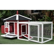 77 Solid Wood Backyard Chicken Coop with 2 Nesting Boxes