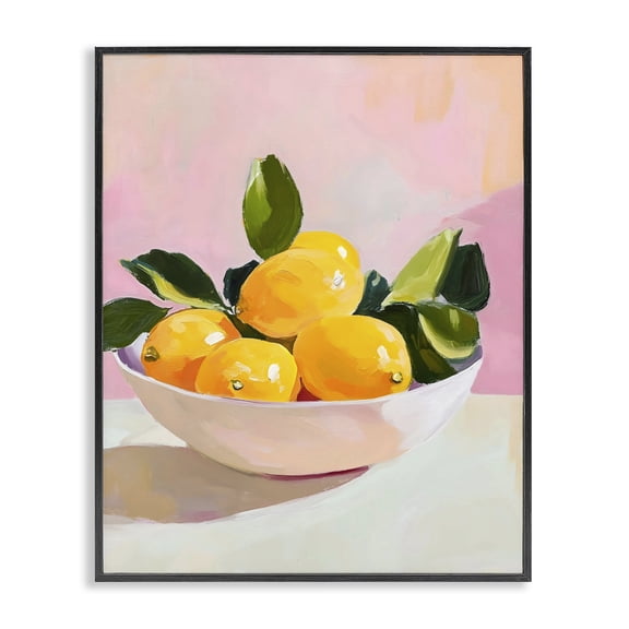 Stupell Industries Bowl of Lemons in Sunlight Black Framed Giclee Art, design by The Prints Vibe