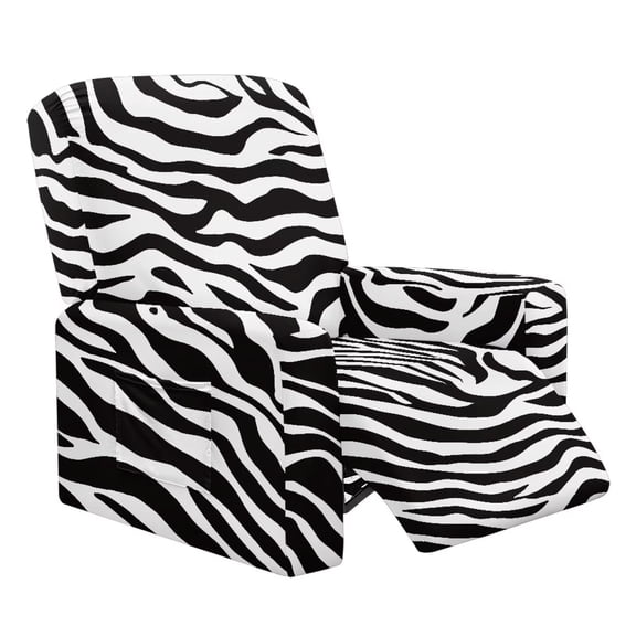 KUIFORTI Zebra Stripe Recliner Chair Sofa Slipcover Non Slip Recliner Couch Covers Furniture Protector for Living Room Scratch-resistant Lazyboy Recliner Covers