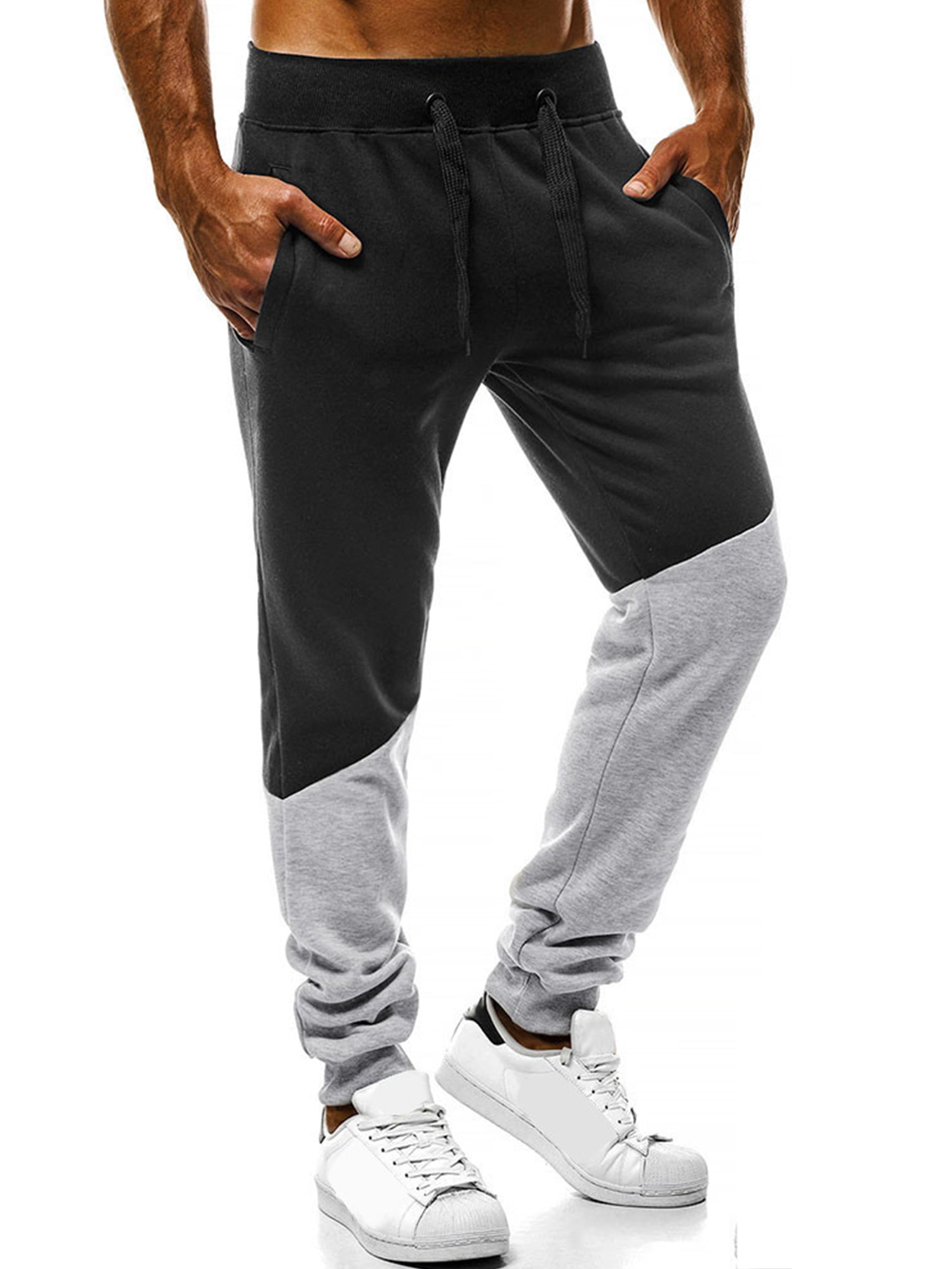Mens Black Joggers Sweat Pants Gym Sports Sweatpants Casual Trousers Apparel