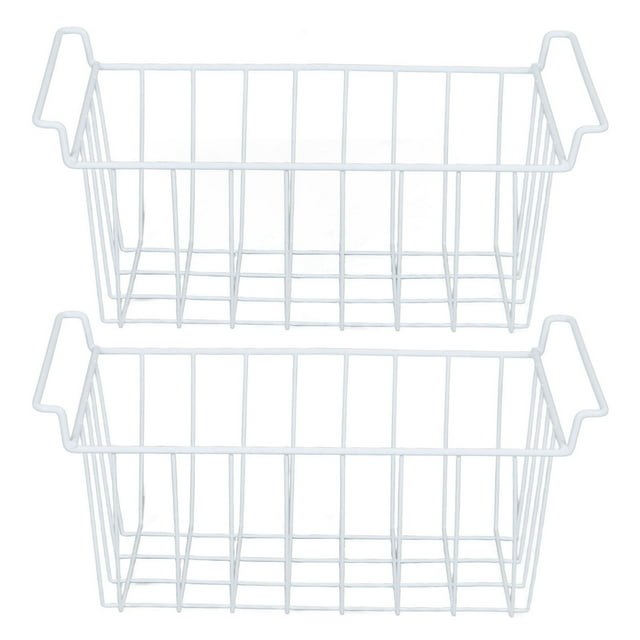Freezer Basket Steel Wire PE Coating Space Saving Multifunctional Organizer Bin Refrigerator Food Storage
