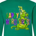 thumbnail image 4 of Inktastic Happy Mardi Gras Big and Little Alligators with Beads Long Sleeve Youth T-Shirt, 4 of 5