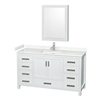 Wyndham Collection Sheffield 60" Wood Single Bathroom Vanity in Chrome/White