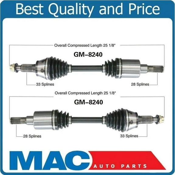 (2) CV Drive Axle Shaft Fits Hummer H3, H3T 2006-10 Front Left & Right