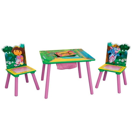 Nick Jr Dora The Explorer Storage Activity Table Chair Set Walmart