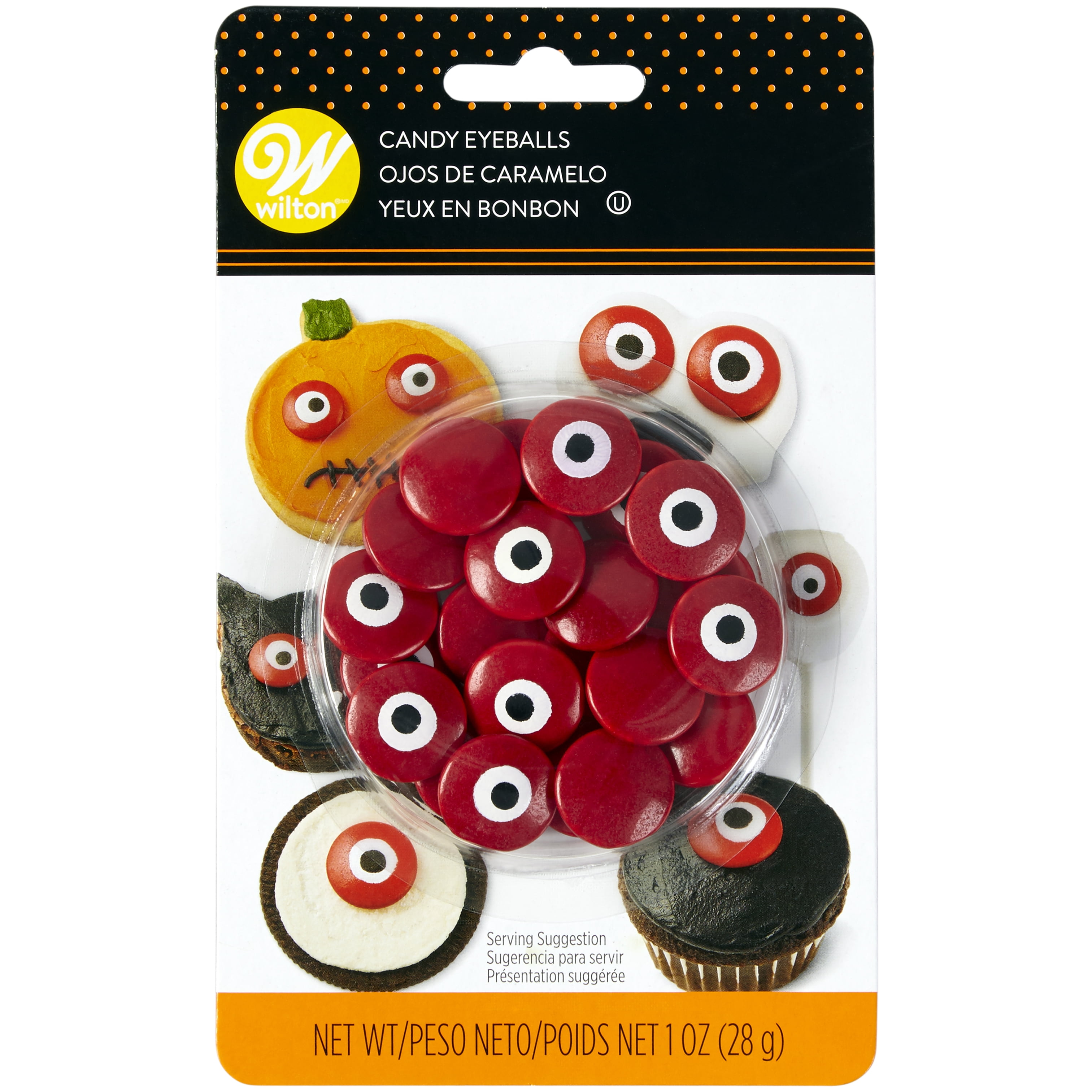 Wilton Spooky Red and White Candy Eyeballs, 1 oz.