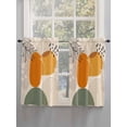 thumbnail image 5 of Boho Geometric 2 Panel Kitchen Curtains for Windows, Middle Century Abstract Leaves Stripes Bathroom Privacy Curtain, Home Décor Window Treatment for Bedroom/Living Room 55"x45", 5 of 6
