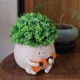 thumbnail image 2 of LUXERAD Smiley Face Guitar Planter with Drainage Holes for Succulents, 2 of 6