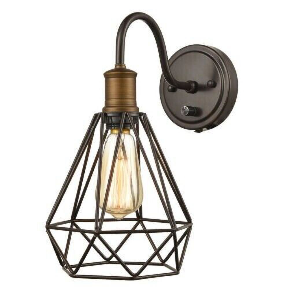 Farmhouse Polygon Plug-in Wall Sconse Set of 2 with On/Off Switch