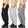 thumbnail image 2 of Essential Elements 3 Pack: Men's Active Performance Lounge Casual Tech Fleece Sweatpants XX-Large, Set A, 2 of 7
