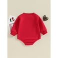thumbnail image 4 of Suealasg Baby Girls Valentine’s Day Romper Infant Long Sleeve Crewneck Heart Letter Pattern Bodysuits Jumpsuits 3M 6M 12M 18M Casual Spring One Piece Clothes for Infant Girls, 4 of 7