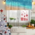 thumbnail image 6 of Aqua Ombre Coastal Valances for Windows, Decorative Rod Pocket Window Valance Curtains, Summer Nautical Beach Ocean Seaside Short Curtain Drapes for Kitchen/Living Room, 2 Panels, 54" W x 18" L, 6 of 8