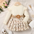 thumbnail image 3 of LAPAKIDS Toddler Kid Girls Dress Clothes Outfits Long Sleeve Ruched T-Shirt Tops + Floral Print Dresses Set 18-24 Months, 3 of 7
