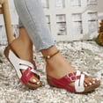 thumbnail image 6 of HNMKIU Women Sandals Casual Strap Slide Style Open Toe Design Comfortable Slippers for Women Indoor Outdoor Relaxation Lightweight Summer Shoes Red,9.5, 6 of 9
