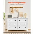 thumbnail image 3 of White Dresser for Bedroom, 6 Drawer Dresser with Wide Drawer and Metal Handles, Wood Dressers & Chests of Drawers for Hallway, Entryway, 3 of 25